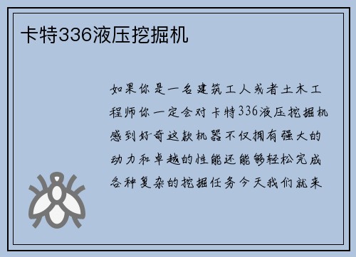 卡特336液压挖掘机