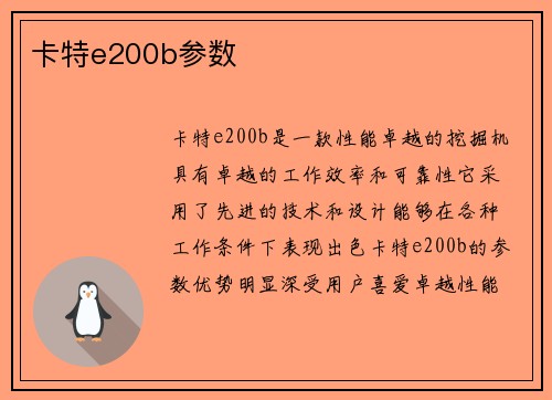 卡特e200b参数
